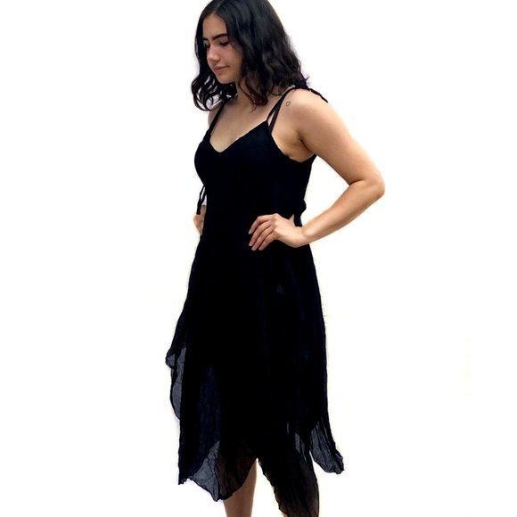 Natural Ecofriendly Cotton Soft Black Dress-One Size (XS-XL) - Picture 4 of 10